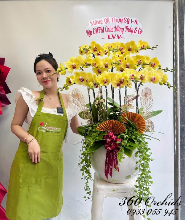 Chậu lan hồ điệp vàng - Kim ngọc mãn đường